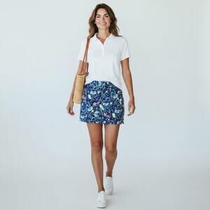 Lilly Pulitzer Corduroy Skirt Womens Size 6 Blue Floral Paisley Vintage Y2K